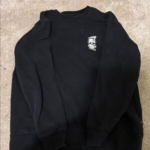 Vans Black Crewneck Sweater with Skull Design
